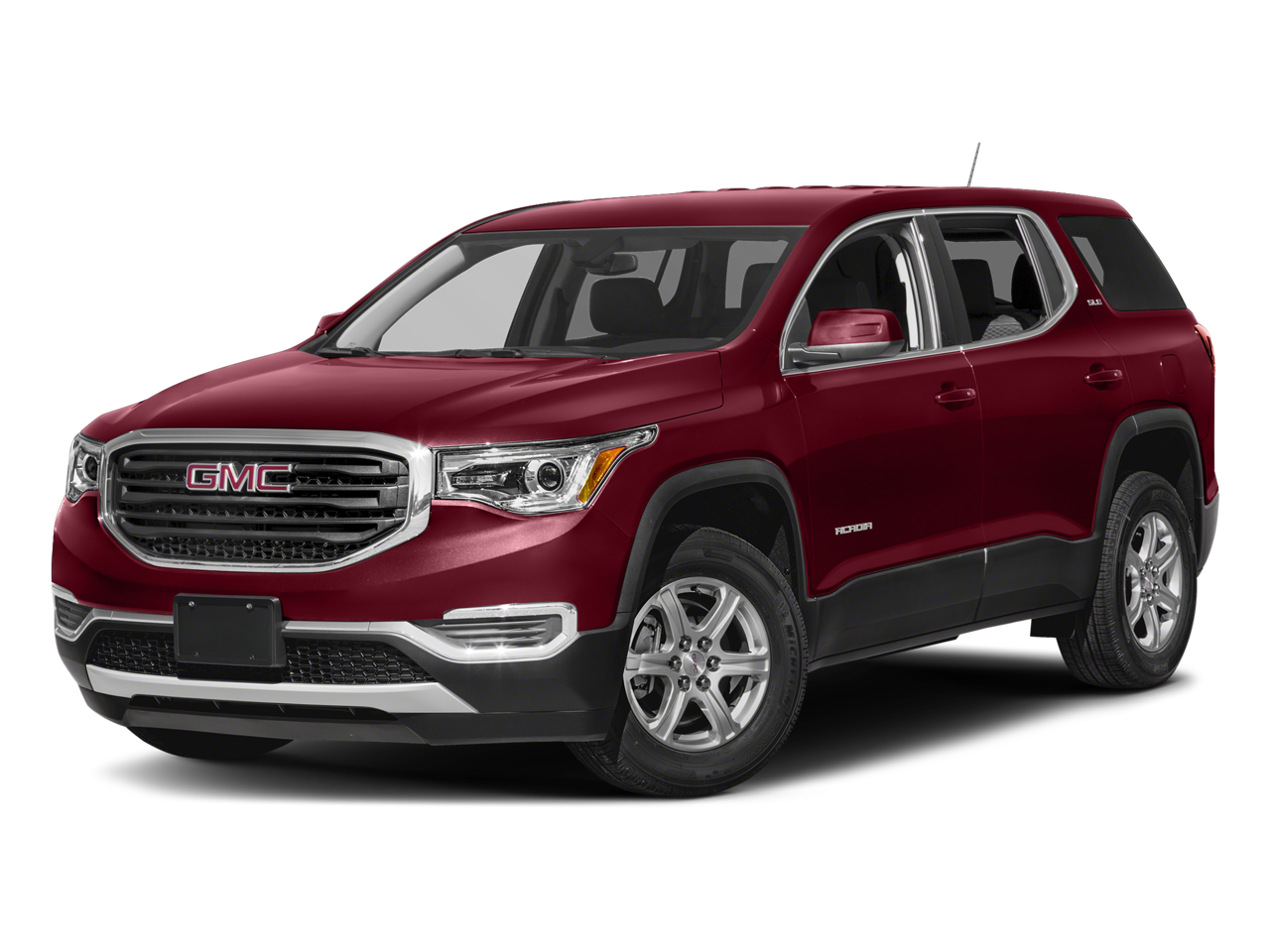2017 GMC Acadia SLE in Black Cherry Metallic — front three-quarter view