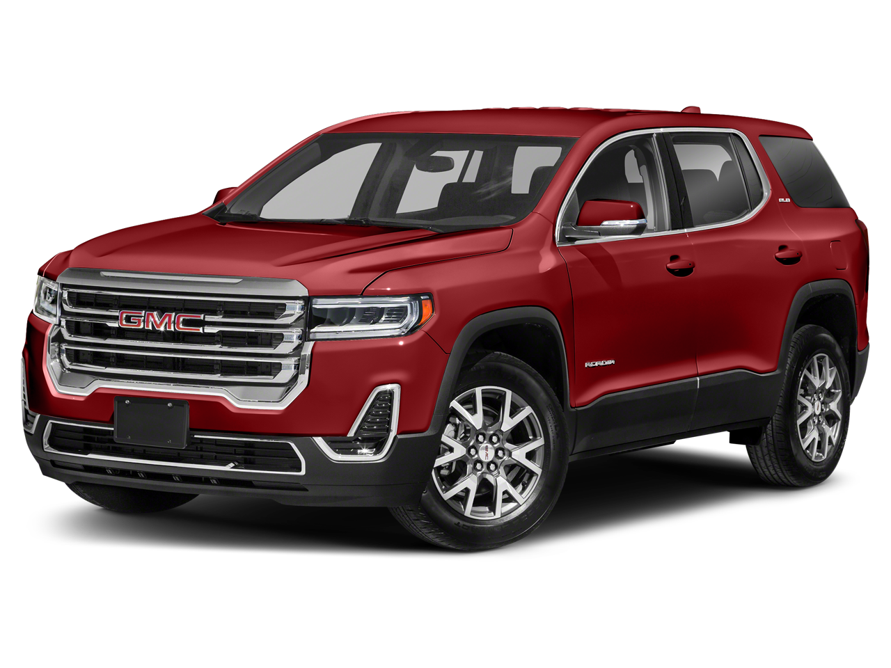 2021 GMC Acadia SLE in Summit White — front three-quarter view