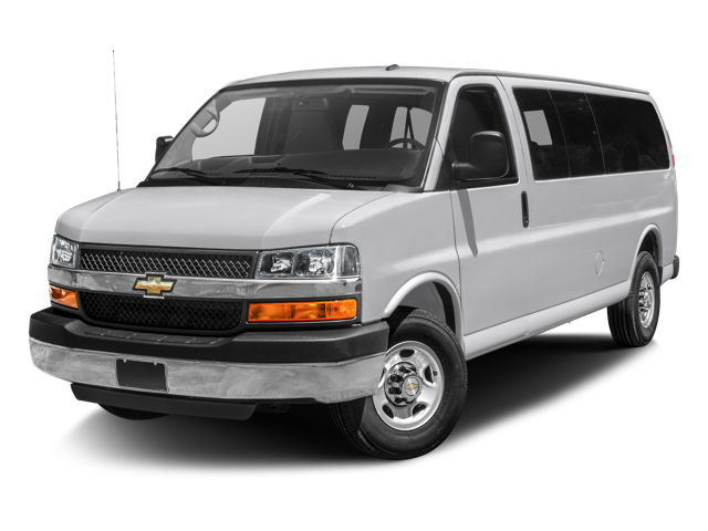 2016 Chevrolet Express Passenger 3500 LS in Summit White — front three-quarter view