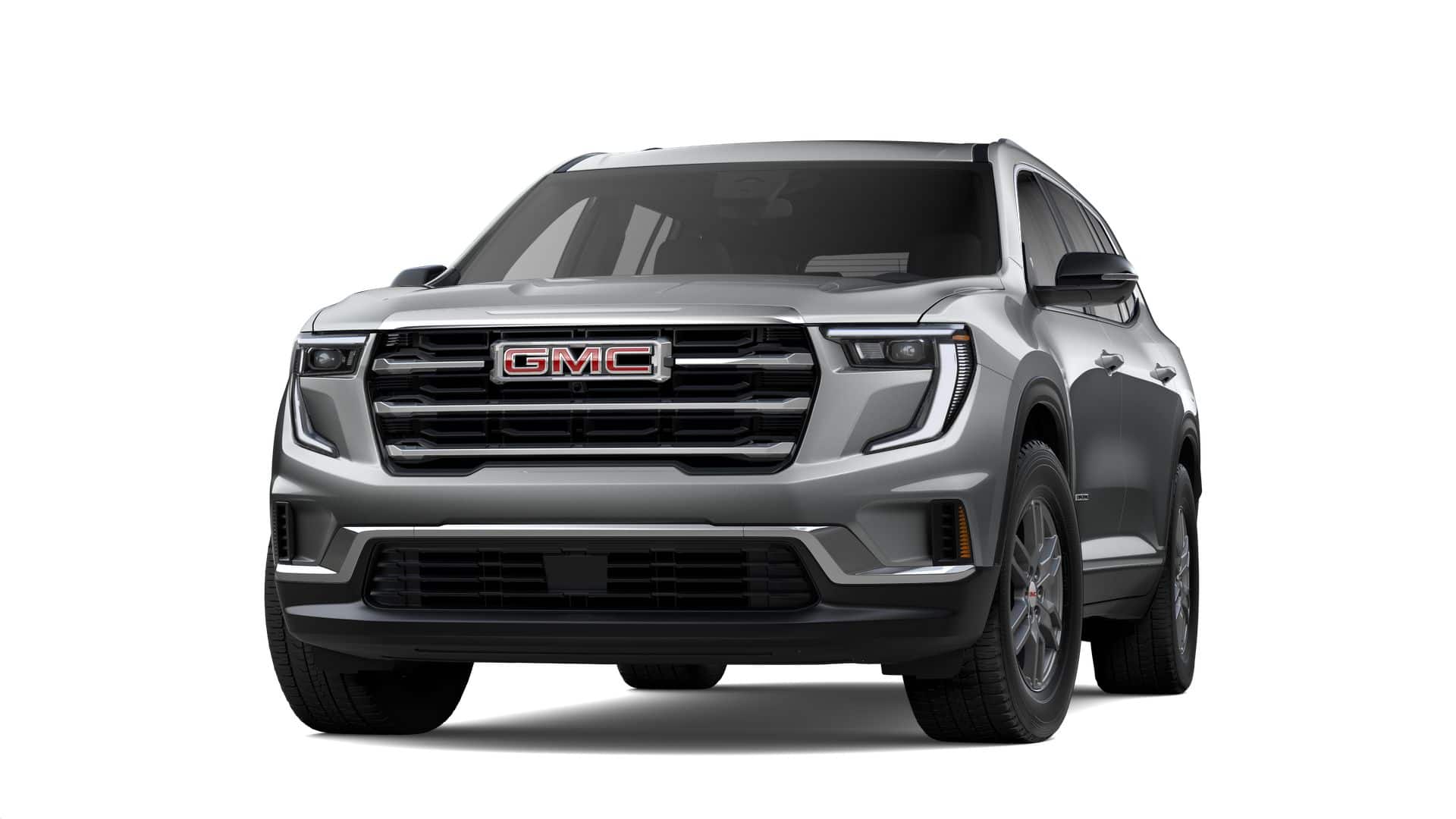 2026 GMC Acadia Elevation in Sterling Metallic — front three-quarter view