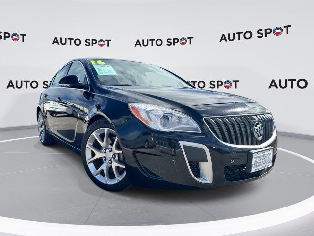 2016 Buick Regal GS in Ebony Twilight Metallic — front three-quarter view