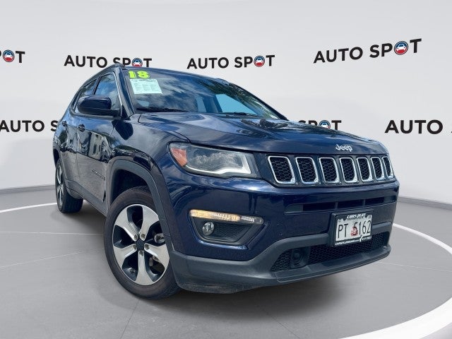 2018 Jeep Compass Latitude in Blue — front three-quarter view