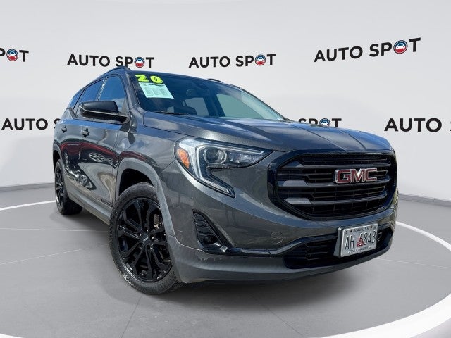 2020 GMC Terrain SLT in Graphite Gray Metallic — front three-quarter view