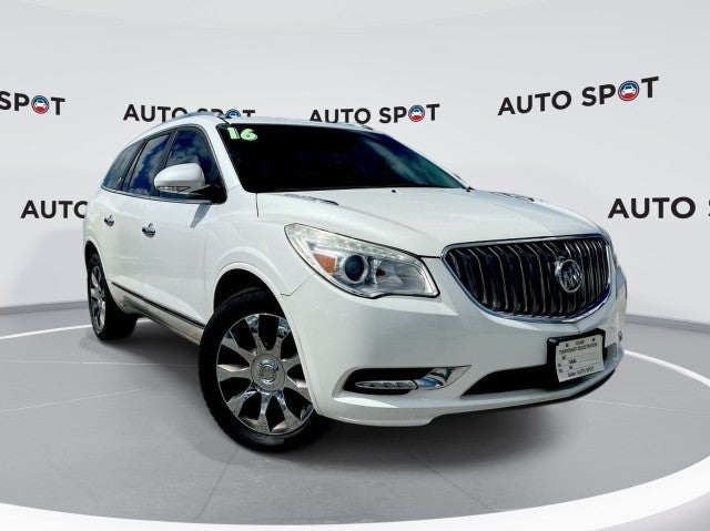 2016 Buick Enclave Leather in White Frost Tricoat — front three-quarter view