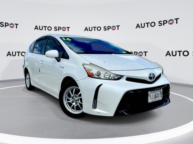 2016 Toyota Prius v Two in White — front three-quarter view