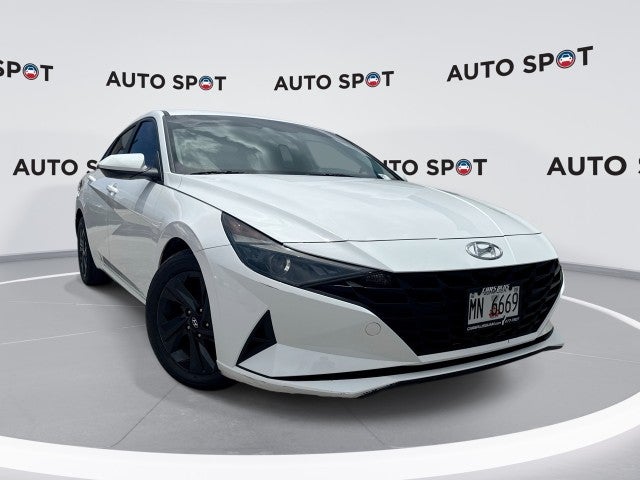 2022 Hyundai Elantra SEL in White — front three-quarter view