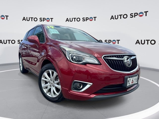 2019 Buick Envision Preferred in Chili Red Metallic — front three-quarter view