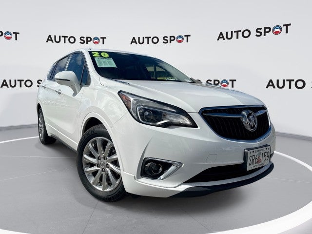2020 Buick Envision Essence Group in Summit White — front three-quarter view