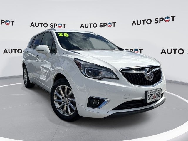 2020 Buick Envision Essence Group in Summit White — front three-quarter view